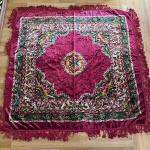 Vintage  Velvet Bedcover Vintage Italian Bedspread  Tablecloth Victorian Style